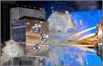 Close-up of CNC milling operation for industrial components
